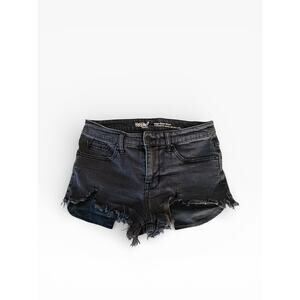 Mossimo High-Rise Distressed Denim Shorts | Frayed Hem | Dark Wash | Size 4